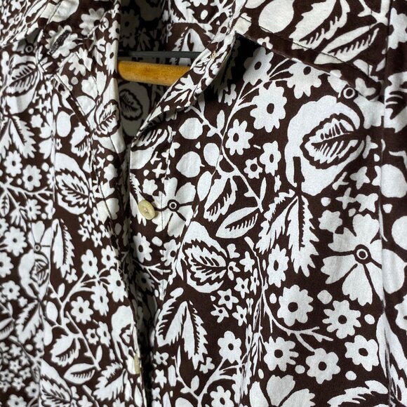 Old Money Vibe Ralph Lauren Brown & White Print 100% Cotton Lightweight Shirt - Picture 2 of 8